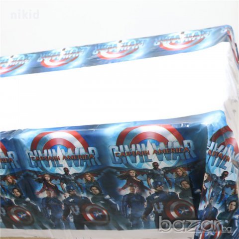 Капитан Америка  America найлонова покривка за парти рожден ден, снимка 1 - Покривки за маси - 17869070