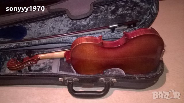 цигулка с лък и куфар-внос франция, снимка 7 - Струнни инструменти - 22458298