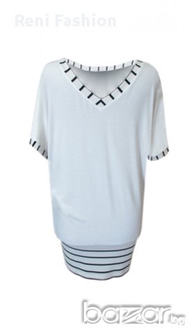 Блузон за бременни и макси дами 08351 във бяло , снимка 2 - Дрехи за бременни - 11156244