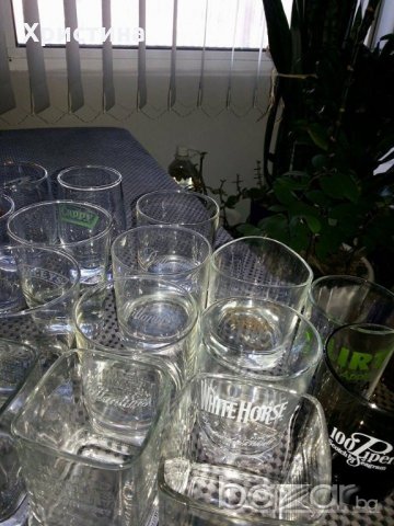 чаши за уиски-6бр, и др рекламни, старинни, снимка 4 - Чаши - 20124066