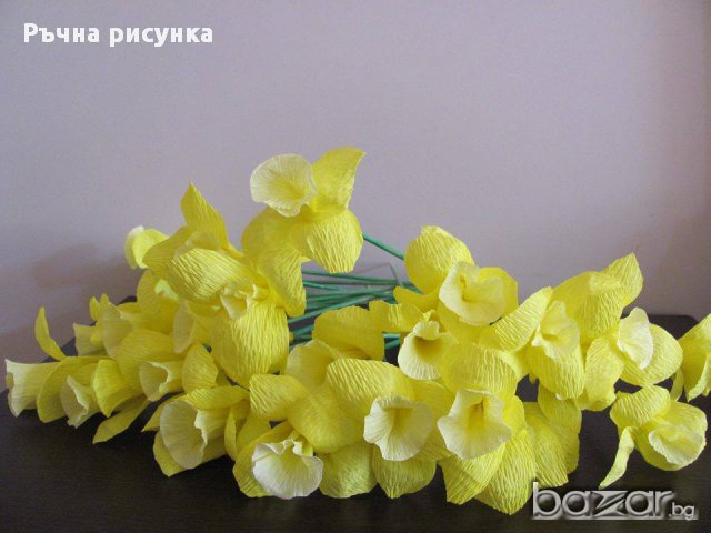 Ръчно изработени цветя от хартия, снимка 7 - Декорация за дома - 16922495