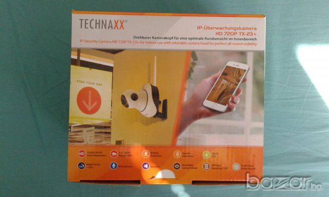 Охранителна камера TECHNAXX IP 720P закрит (TX-23 +), 1,3MP - нови!, снимка 4 - Камери - 17746401
