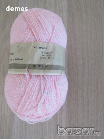 Качествена холандска прежда в нежен розов цвят-50 грама, снимка 2 - Други - 17620969