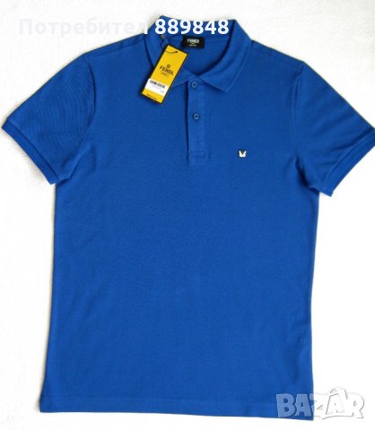 Мъжка тениска Fendi с яка, снимка 3 - Тениски - 24250119