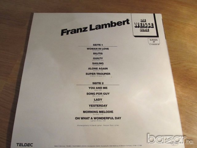 Грамофонна плоча Франц Ламбърт, Franz Lambert -  романтична музика, пиано, снимка 2 - Грамофонни плочи - 17213010