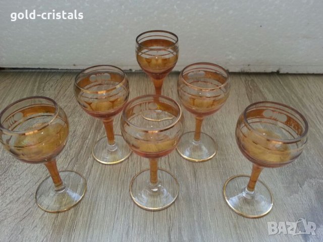 Чаши за ракия с златен кант, снимка 7 - Антикварни и старинни предмети - 22534810