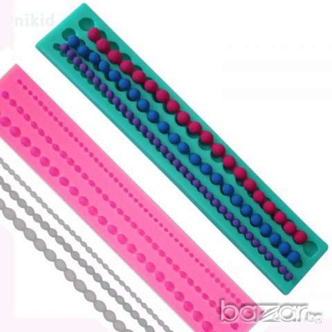 3 размера перли перлички силиконов молд борд  кант декор украса торта фондан и др, снимка 3 - Форми - 17323680