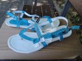 Нови кокетни синьо-бели кожени дамски сандали / летни обувки "Free Sun", естествена кожа, чехли, снимка 4