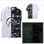 Светеща в тъмното тениска - BAPE A Bathing Ape - XL - бяла черна , снимка 5