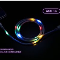 Micro USB кабел - USAMS U16 Voice Control LED Flowing, снимка 2 - USB кабели - 26177419