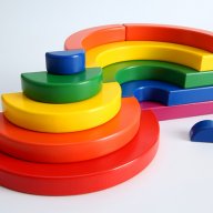 Circleset Montessori Дървени кръгове игра с карти Rainbow Монтесори дървени играчки, снимка 15 - Образователни игри - 18586716