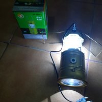 Соларна ЛЕД LED лампа с usb изход за къмпинг и риболов фенер прожектор, снимка 5 - Къмпинг осветление - 25888303