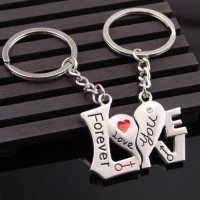 Червено и Сребърно сърца с надпис Love You - двойка пасващи ключодържатели за влюбени, снимка 8 - Бижутерийни комплекти - 22264994