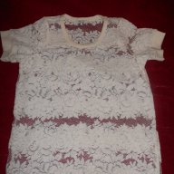 дантелена блуза екрю, снимка 2 - Блузи с дълъг ръкав и пуловери - 6851636