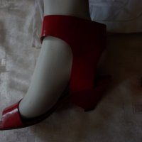 Дамски  червени сандали Chloé 100 % кожа ,100 % оригинални , снимка 16 - Сандали - 18710549