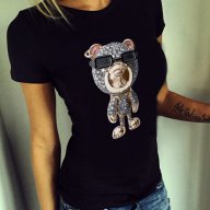 НОВО! Хитова дамска тениска CRAZY DOG с CK принт! Създай модел с твоя снимка!, снимка 1 - Тениски - 13918777