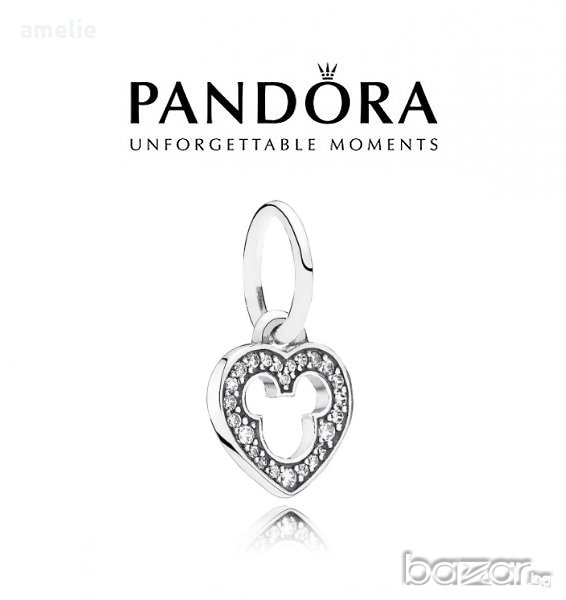 Черен Петък! Талисман Pandora Disney Mickey Silhouette Dangle. Колекция Amélie, снимка 1