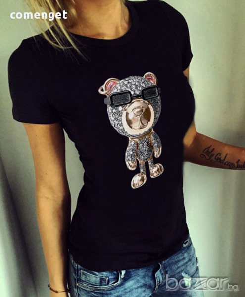 НОВО! Хитова дамска тениска CRAZY DOG с CK принт! Създай модел с твоя снимка!, снимка 1