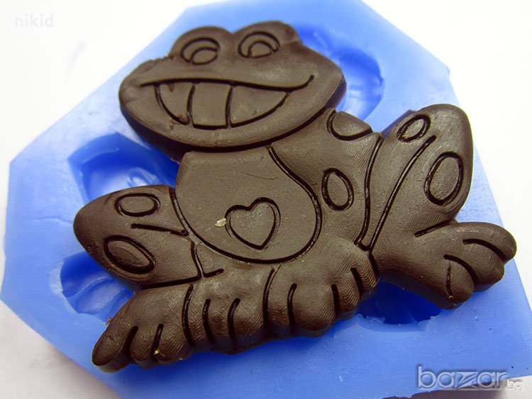 засмяна жаба силиконов молд за украса декор торта фондан шоколад, снимка 1