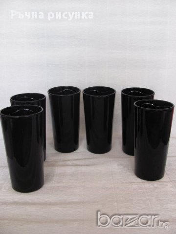Черни стъклени чаши -всякакви модели, снимка 9 - Декорация за дома - 15761198