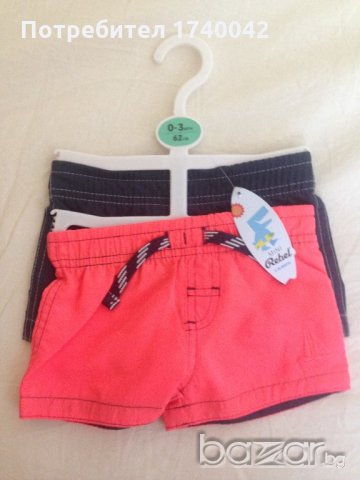 2бр.нови  шорти за момче 0-3мес.и 3-6мес., снимка 1