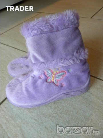 Детски лилави пантофи, тип ботуш, размер 23, стелка 14см , снимка 1 - Бебешки обувки - 13331451