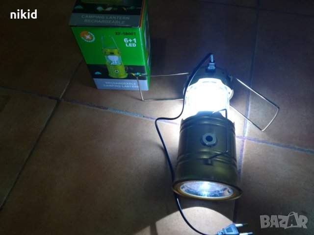 Соларна ЛЕД LED лампа с usb изход за къмпинг и риболов фенер прожектор, снимка 5 - Къмпинг осветление - 25888303