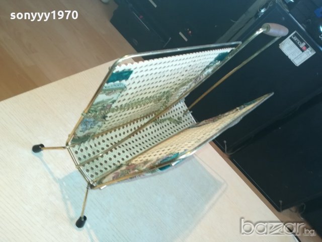 поставка за вестници-в златисто-метал и плат-внос швеицария, снимка 11 - Антикварни и старинни предмети - 21151180