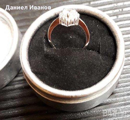 Златен Пръстен бяло злато radiant Antique 18k sz6m, снимка 2 - Пръстени - 25548511