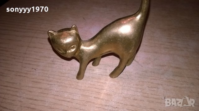 масивно коте-мед/месинг-10х8х2см-внос швеицария, снимка 7 - Антикварни и старинни предмети - 22466294