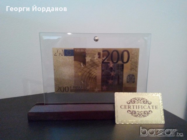 Банкноти сувенири 200 златни евро банкноти със сертфикат идеалните подаръци, снимка 10 - Декорация за дома - 16978219