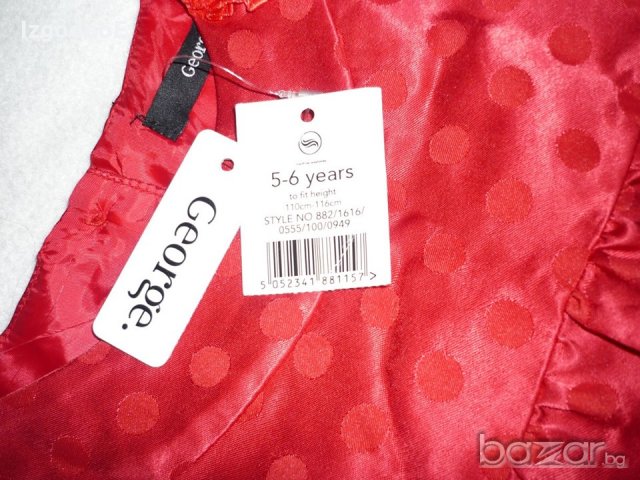 Нова червена рокля George, снимка 2 - Детски рокли и поли - 21085671