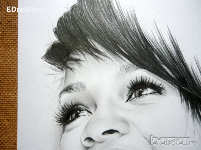 Портрет с молив "Риана", снимка 5 - Картини - 21079947