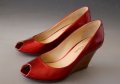 Дамски Червени Обувки CLARKS КЛАРКС , номер 38, снимка 1 - Дамски обувки на ток - 23025100