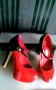 Уникални лачени обувки в червено и черно. Промоция! , снимка 2