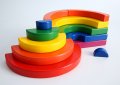 Circleset Montessori Дървени кръгове игра с карти Rainbow Монтесори дървени играчки, снимка 15