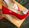 Обувки бяло и червено Galliano, снимка 2
