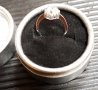 Златен Пръстен бяло злато radiant Antique 18k sz6m, снимка 2