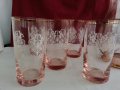 Ретро  чаши розово стъкло и златен кант , снимка 6