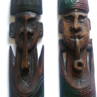 Африкански дървени  фигури, снимка 1 - Статуетки - 20122021
