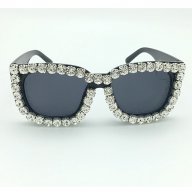 лукс слънчеви очила котешки с кристали, снимка 2 - Слънчеви и диоптрични очила - 16054275