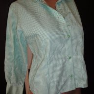 Светлозелена карирана дамска риза, блуза с дълъг ръкав, ръкави, дамски топ, жилетка, снимка 5 - Ризи - 13869321