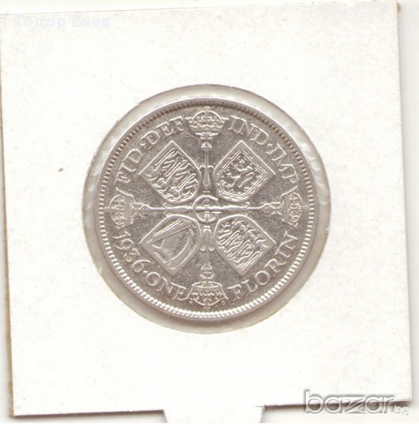 +United Kingdom-1 Florin-1936-KM# 834-George V-silver+ , снимка 1