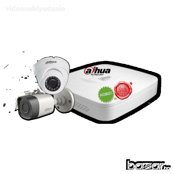 Оригинален HD Марков DAHUA Комплект за Видео Наблюдение: DVR 1+2 Камери Мегапикселови, снимка 1