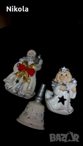 Коледни фигури - дядо Коледа, Снежанка и коледна камбана