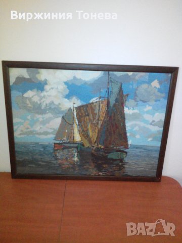 Вилеров гоблен "НА ПРИСТАН", снимка 2 - Гоблени - 24206601