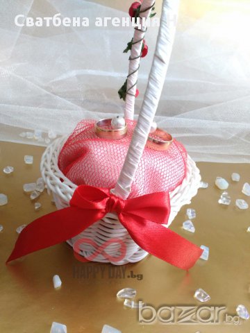 Сватбена кошничка за халки Ралица, снимка 4 - Сватбени аксесоари - 14811806