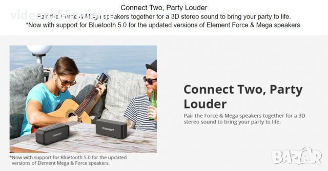 Водоустойчива Колонка Bluetooth 5.0 Tronsmart Force SoundPulse™ 40W Бас Гласов Контрол 3D Микрофон, снимка 6 - Слушалки и портативни колонки - 25870308