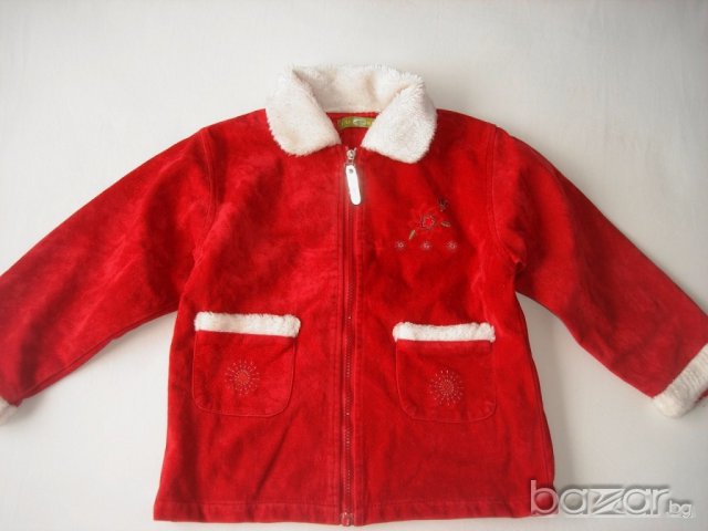 Красиво червено палто за момиче ,104 см.  , снимка 3 - Детски якета и елеци - 16390667