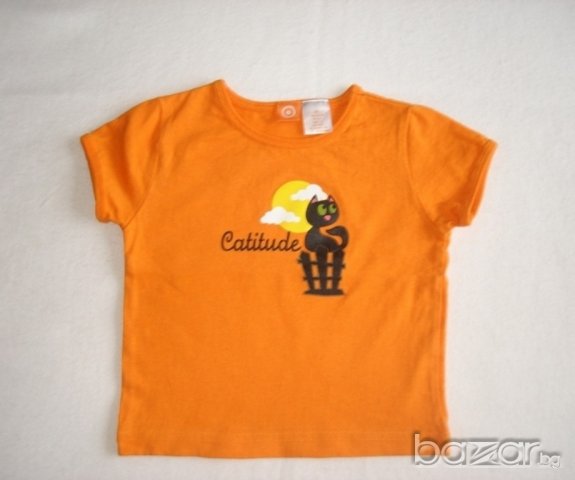 Прекрасна оранжева блузка,092 см. , снимка 3 - Бебешки блузки - 21240826